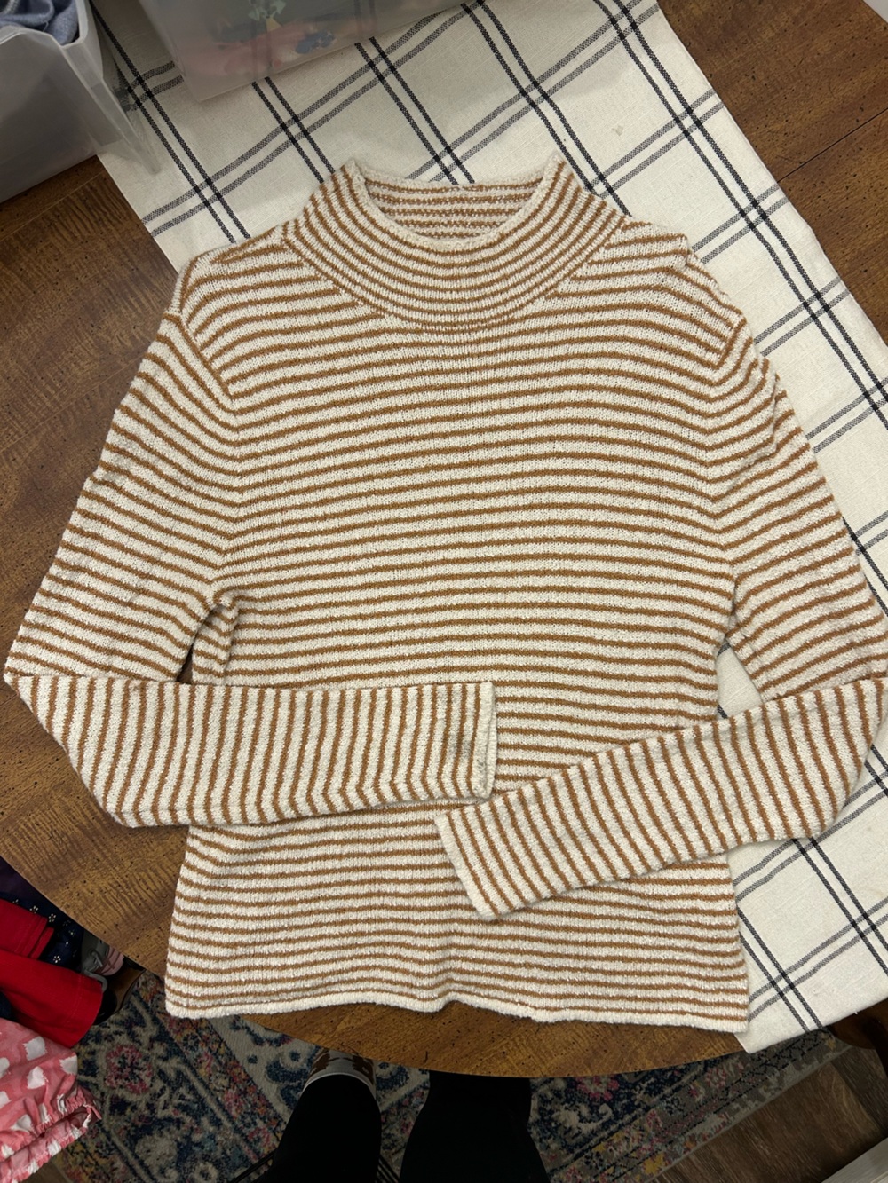 J. Crew Factory Mockneck Pullover Striped Sweater Women’s Medium